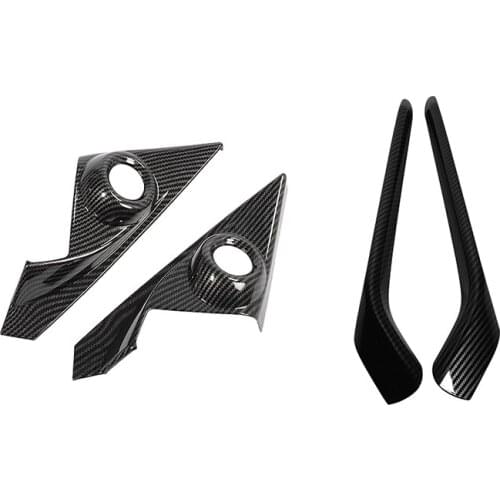 Inner a Pillar Door Stereo Speaker Cover Trim with Car Carbon Fiber Front Fog Light Lamp Cover Trim