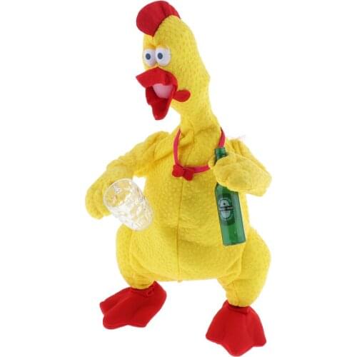 Funny Beer Drunken Chicken Electric Plush Animal Baby Toy Screaming, Singing, Dancing Doll Stress Relief Toy