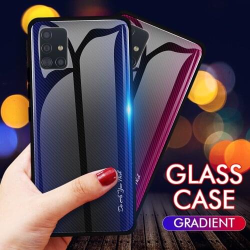 Tempered Glass Phone Case For Samsung Galaxy A51 A71 S20 Plus S20 Ultra Case Gradient Fashion Funda For samsung s20 cover