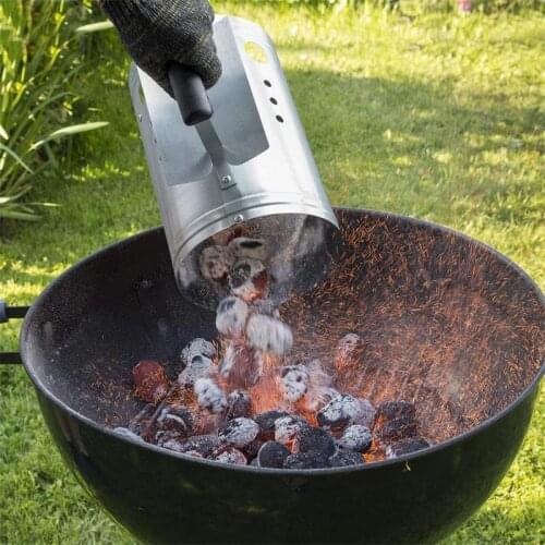 Charcoal Chimney Starter BBQ Grill Lighter Barbecue Fire Starter Briquette Coal Fire Starter Chimney Outdoor Cooking Can Tools