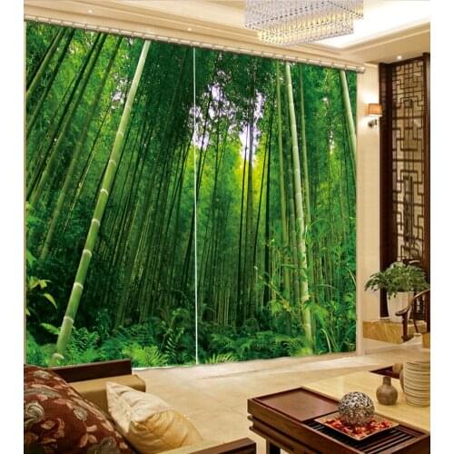 Green curtains 3D Window Curtain Dinosaur print Luxury Blackout For Living Room bamboo curtain