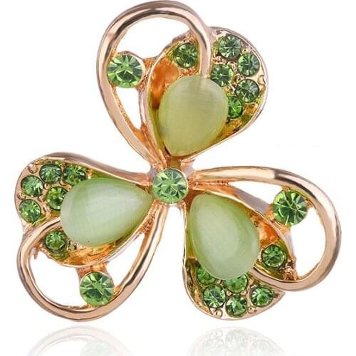 TODOX Brooches Opal Stone Fashion Gold Zinc Alloy Crystal exquisite flower lady clothes pins garment accessory wedding party New