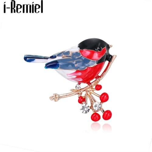Ethnic Style Fashion Bird Branch Brooches for Women Alloy Metal Enamel Pin Brooch Jewelry Girls Pins for Backpacks Accessories