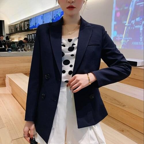 Ladies suit jacket new autumn version Slim large size long sleeve small suit jacket female fashion casual suit 2019