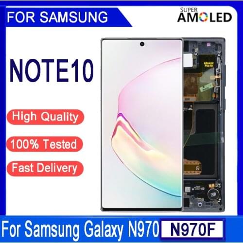 6.3”Original AMOLED For SAMSUNG Galaxy Note 10 N970 N970F N9700 LCD Display Touch Screen Digitizer With Frame For Samsung Note10