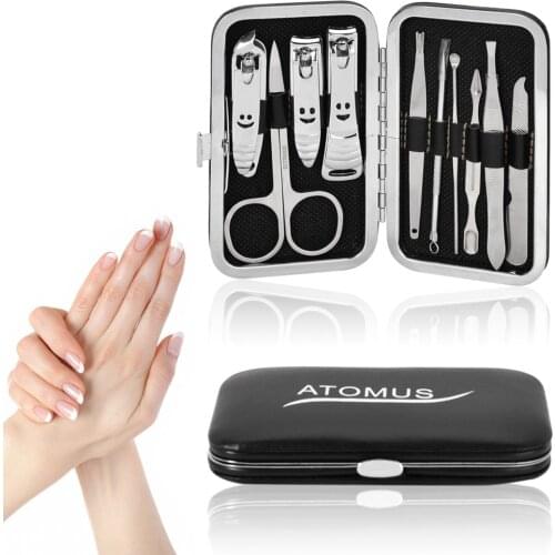 10 Pcs/Set Multifunction Nail Clippers Set Stainless Steel Pedicure Scissor Tweezer Manicure Set Kit Nail Art Tools