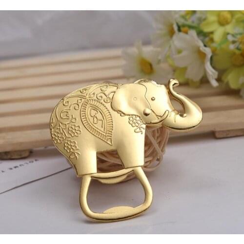 100pcs Golden Elephant Bottle Opener Wine Beer Openers Champagne Wedding Gifts Party Favor Elephant Opener SN411