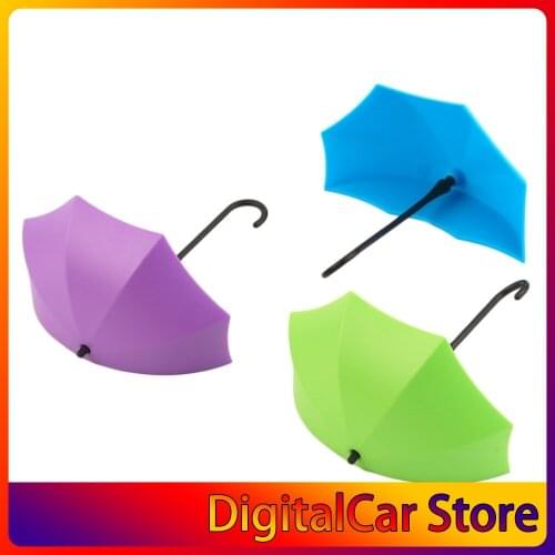 3Pcs Colorful Umbrella Wall Hook Key Hair Pin Holder Organizer Decorative Brand New Umbrella Wall Hooks CHIRSMAS