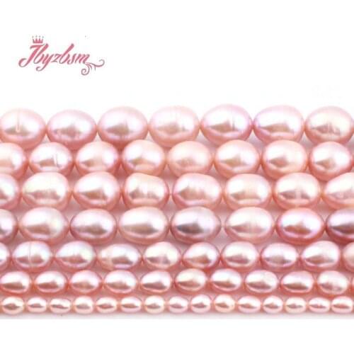 5-6,8-9,9-10mm Freshwater Pearl Purple Oval Shape Loose Beads Natural Stone Beads For DIY Necklace Bracelet Jewelry Making 15"