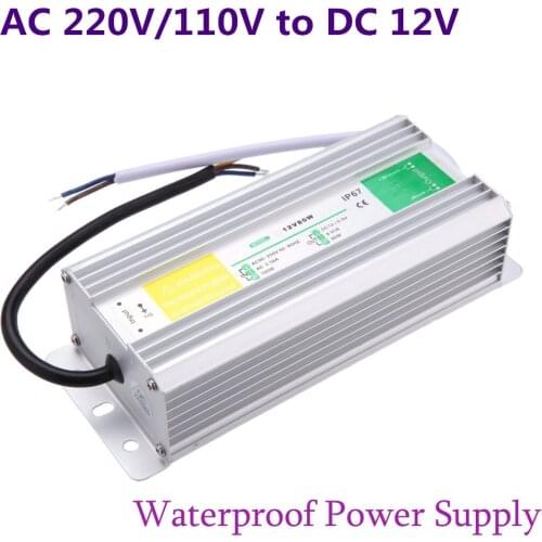 Metal Case IP67 Transformer LED Power Supply 60W 80W 100W 150W AC 220V 110V to DC 12V Adapter Driver for Strip Garden Lamp