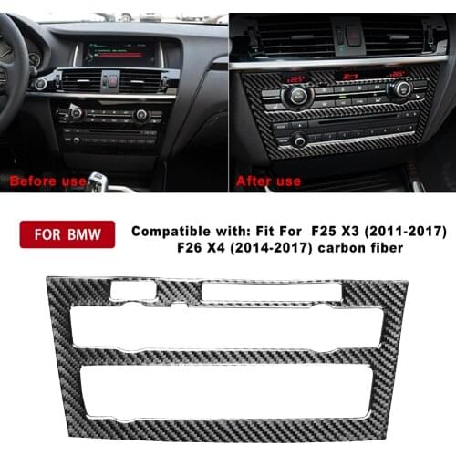 For BMW F25 X3 2011-2017 F26 X4 2014-2017 Carbon Fiber Car Sticker CD Panel Window Key Panel Car Interior Trim Cover Decoration