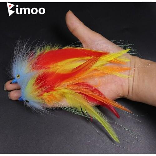 Bimoo 1PC #2/0 New Trout Steelhead Salmon Pike Streamer Fly for Seawater Fly Fishing Flies Lure Conehead Tube Flies Big Streamer
