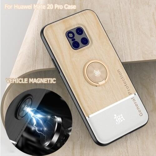Bionic Wood Grain Mobile Phone Back Case For Huawei Mate 20 Pro Lite 20X Magnetic Adsorption Ring Bracket Camera Protecti Cover