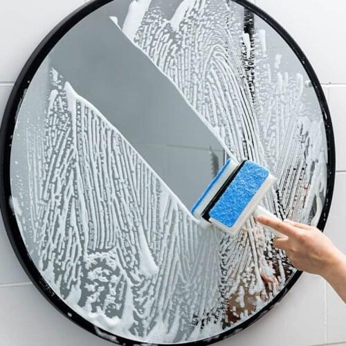 50LB Short Handle Double-side Window Squeegee Plastic Home Mirrors Cleaner for Bathroom Showers Glass Doors Adhesive Holder