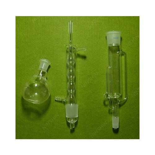 150ml Soxhlet Extractor with Boiling Flask Distillation Lab Glass 19/26 34/35