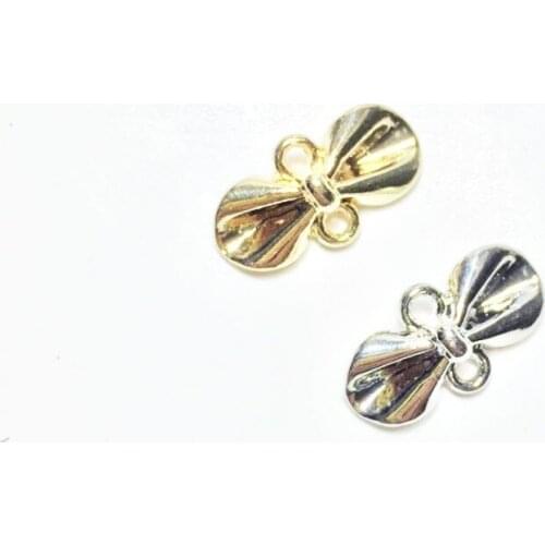 Eruifa 20pcs 15*8mm Zinc alloy Bow Connector Wholesales necklace,earring bracelet jewelry DIY handmade 2 color