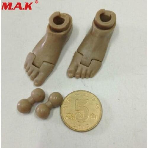 Hot figures accessory 1/6 soldier bare foot feet+connectors for 12'' HT DAM TC action figure body toys
