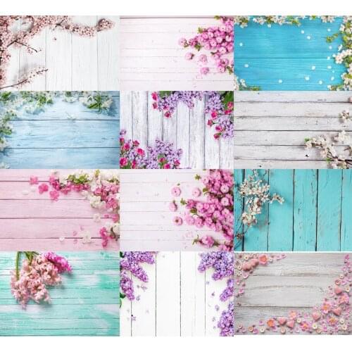 Wood Board Flower Photo Background Birthday Photocall Baby Shower Food Cake Photography Backdrops Fond Photographie Mariage