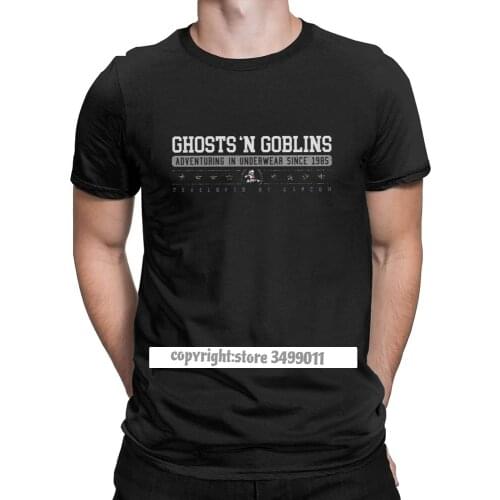 Novelty Ghosts 'N Goblins Tee Shirts Men Round Neck Cotton Tshirt Ghouls 'n Ghosts Daimakaimura Arcade Games Tees Graphic Tops