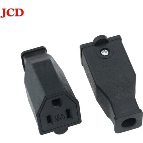 JCD New USA 3pin female connector,AC 15A 125V US 3 Pin Plug Connector For Electrical Product Plastic Handle USA 3 pin 10A