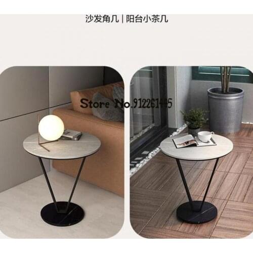 Rock Board Light Luxury Side Table Small Round Table Next To Living Room Sofa North Ouyang Platform Marble Corner Table Tea Tabl