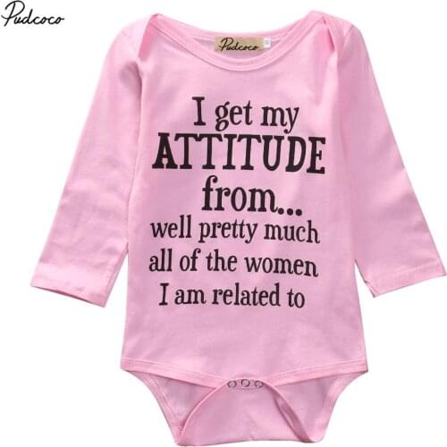 New 2019 Newborn Infant Kids Baby Girls Letter Long Sleeve Pink Romper Jumpsuit Clothes Outfits