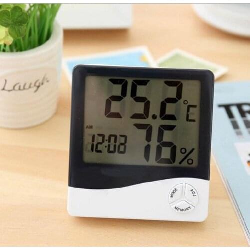Multifunction Digital Lcd Thermometer Home Hygrometer Automatic Electronic Temperature Humidity Monitor Room Clock Large Screen
