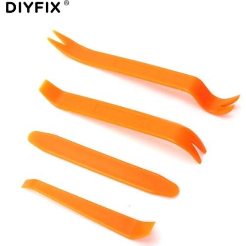 DIYFIX 4Pcs Auto Car Audio Removal Installer Pry Repair Tool Kit for Car Radio Panel Door Clip Trim Dash Hand Tools Set