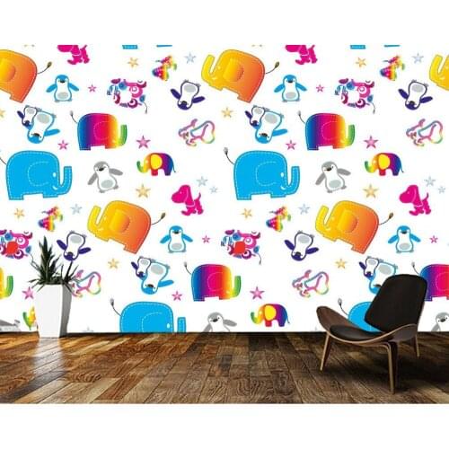 Papel de parede cartoon elephant kids pattern 3d wallpaper,living room children bedroom kitchen wall papers home decor