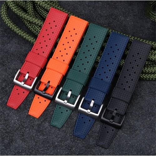20mm 22mm Premium-Grade Tropic Rubber Watch Strap for Seiko SRP777J1 Men’s Sport Diving Breathable Silicone Wrist Band Bracelet