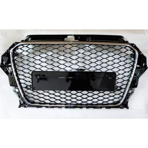 Car Front Bumper Grill Center Grille for Audi A3/S3 8V 2014 2015 2016 (Refit for RS3 Style) Car Front Bumper Grille