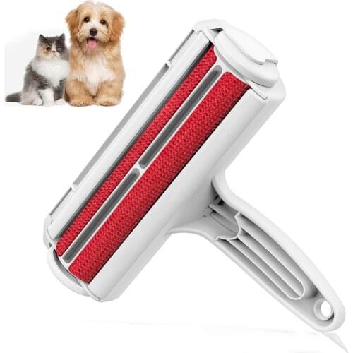 Humanized Handle Portable Cat Ear Carpets Clothing Cleaning Tool Two-way Lint Sticking Roller ABS Nylon Fabric Pet Hair Remover