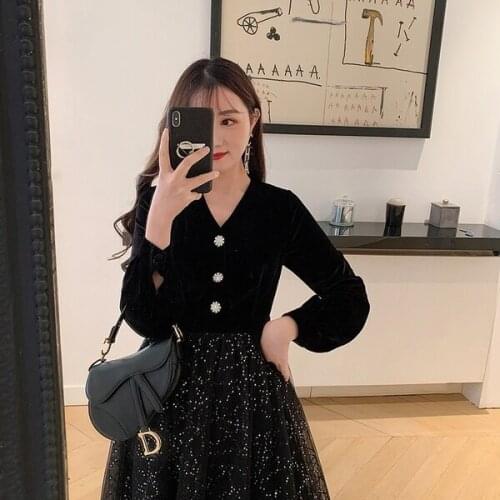 Long Lantern Sleeve Patchwork Mesh Lactation Clothes Maternity Nursing Dress Autumn Fashion Postpartum Women Breastfeeding Dress