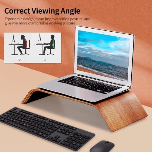 Samdi Stable Wooden Bracket Wooden Stand All-in-one Machine Monitor Laptop Holder Strong Bearing Capacity Stand for IMac Laptop