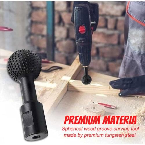 Woodworking Sphere Rotary Burr Wood Grinding Head Shank Carbide File Alloy Steel Wood Carving Grinding Head Milling Cutter Head