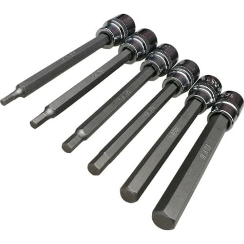 1PCS 110mm Length 3/8' Drive Hex Bit Sockets H3 H4 H5 H6 H7 H8 H9 H10 Metric Screwdriver Bit Sockets Tool Socket Joint Hexagonal