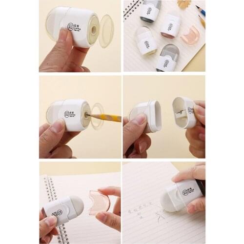 Student Eraser Pencil Sharpener 2-in-1 Combination Random Color for Children Student Boy Girl Back to School Gift HCCY