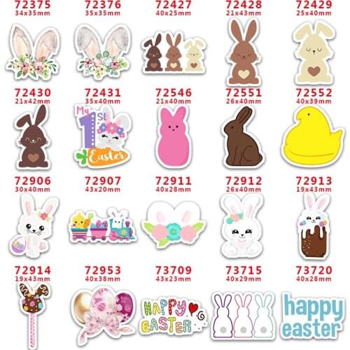 DIY Craft Supplies Sewing Accessories Cartoon Easter Bunny Printed Planar Resins Mold 10 Pieces. PR-72375