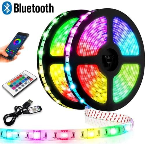 Bluetooth Control USB LED Light Strip 2835 RGB Tape Flexible DC 5V LED Ribbon Lamp TV PC Backlight for Room Computer Decoration