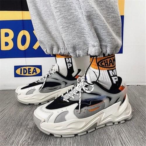 2021Spring Mens Fashion Trend Casual Sports Shoes Breathable Non-Slip Shoes Increased Lace-Up Shoes Outdoor Running Mens Shoes