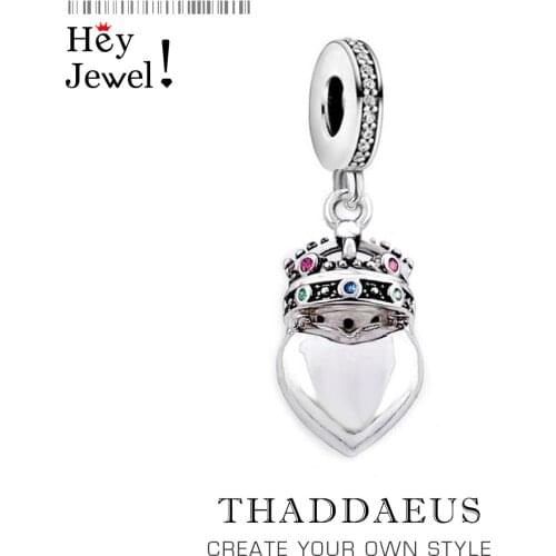 Real 925 Sterling Silver Fashion Jewelry Crown Heart Pendant Charm Fit Necklace Bracelet for Women Men Drop Shipping Wholesale