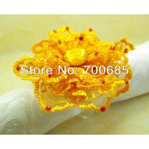 Gold lace acrylic napkin ring, napkin holder for wedding