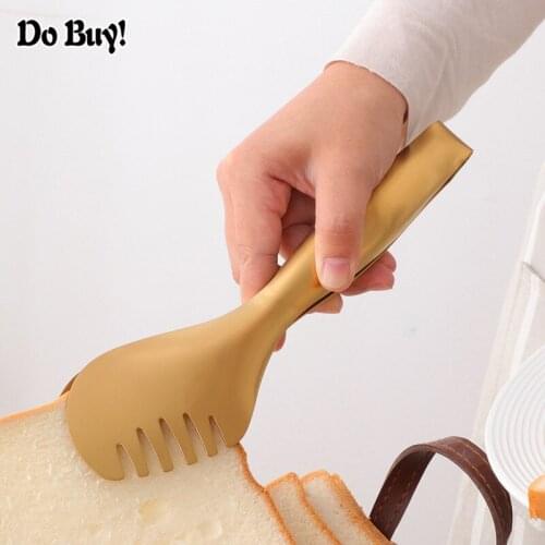 1 Pcs Bread Clip BBQ Grilling Clamp Meat Bread Clip Stainless Steel Rose Gold Salad Tongs Buffet Home Food Clip Cooking Tools