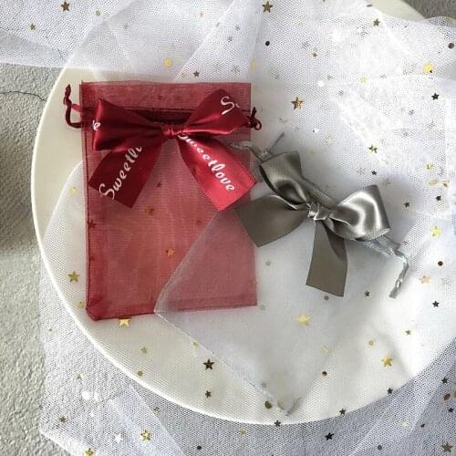 10pcs Exquisite Gift Bag Organza Packaging Net Pouch Jewelry Butterfly Package Yarn Storage Wedding Decoration