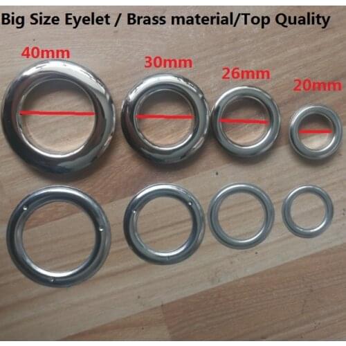 40mm Metal Curtain Eyelets Brass Rings Round Eyes Leather Crafts Drapes - 15 Pcs
