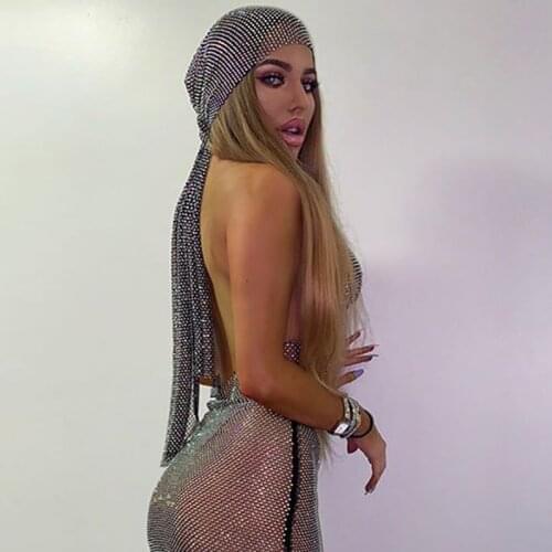 2021 women elastic rhinestones Hair band turban hats pirate hat long tail braid Muslim turban cap bonnet casquette beanie femme