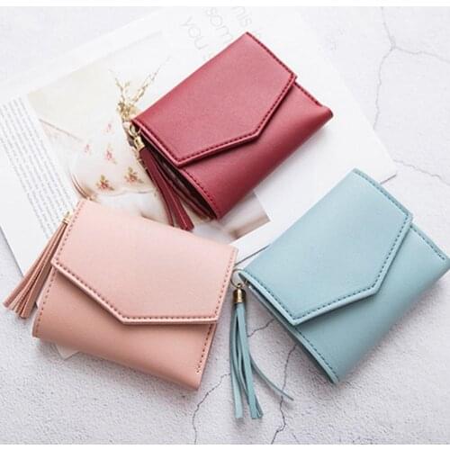 2021 Lady Short Wallet Pu Leather Simple Square Simple Card Wallet Coin Purse Fashion Wallets Holder Trend Female Short Lei L7T2