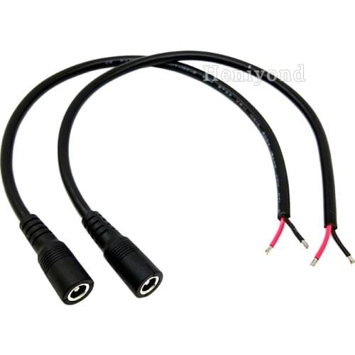 5PCS 5.5*2.5mm DC Jack Power Adapter Female pigtail Cable 18 AWG for led strip high quality