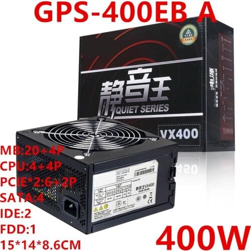New PSU For Delta Brand VX400 Mute Wide Desktop Computer Power Supply Rated 400W Peak 500W Power Supply GPS-400EB A