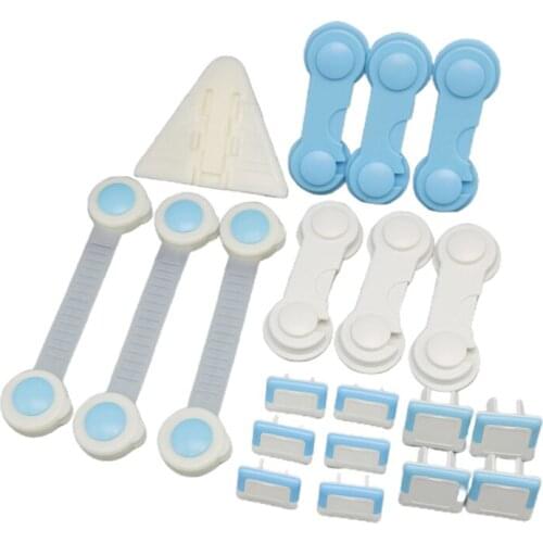 20pcs Child Security Lock Protector Baby Care Multi-function Locks Combination For Home Drawers Cupboards Refrigerator Furniture